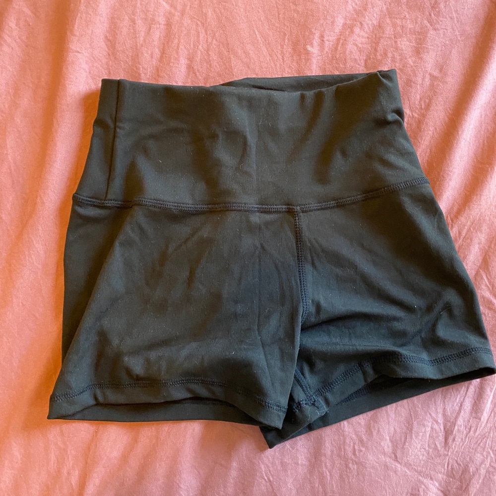 Black high waisted spandex shorts